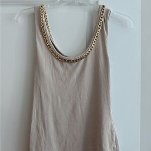 Generation Love Gold Chain Beige Tank Top